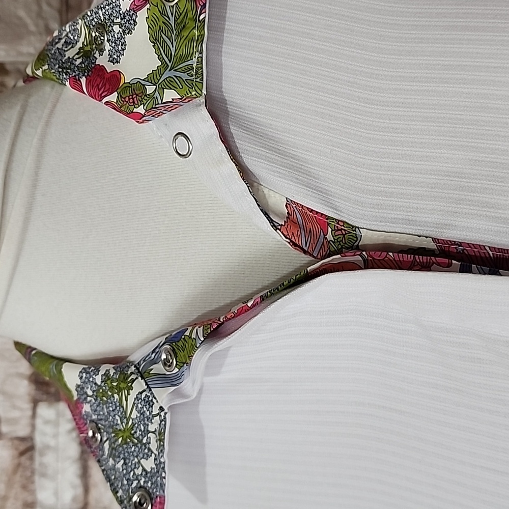 Ariat Floral Collar White Button Down Shirts - Picture 2 of 9